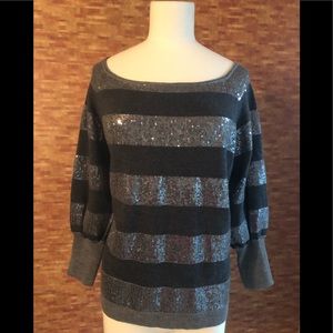 Alice & Olivia size Large sequin grey sweater
